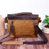 Vintage Waxed Canvas Leather Messenger Bag Retro Laptop